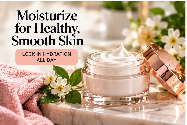 Moisturizer step for hydrated skin