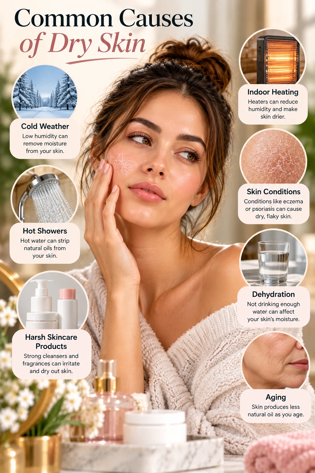 Environmental and skincare factors that can contribute to dry skin