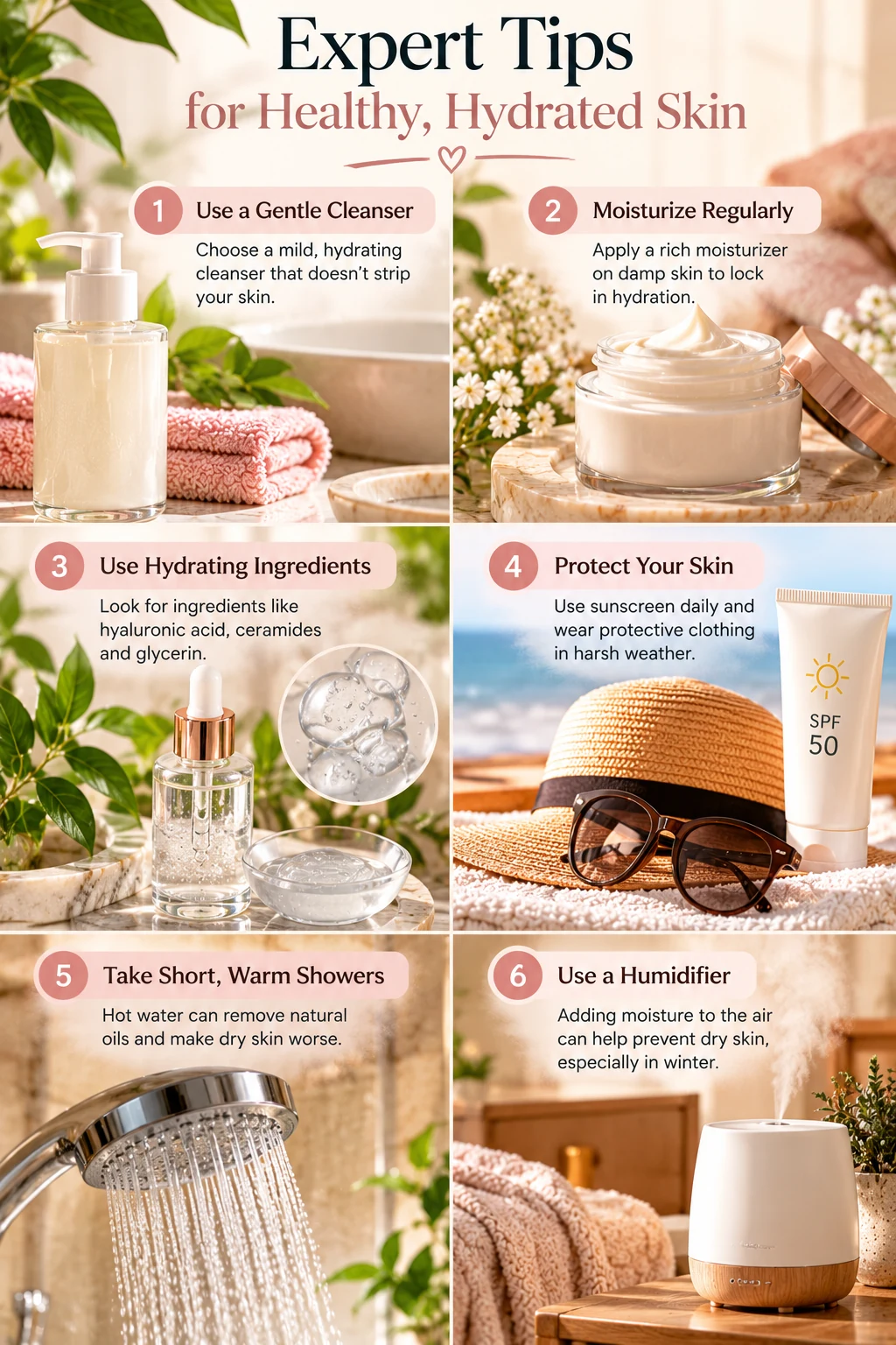 Gentle skincare and moisturizing habits for comfortable hydrated skin