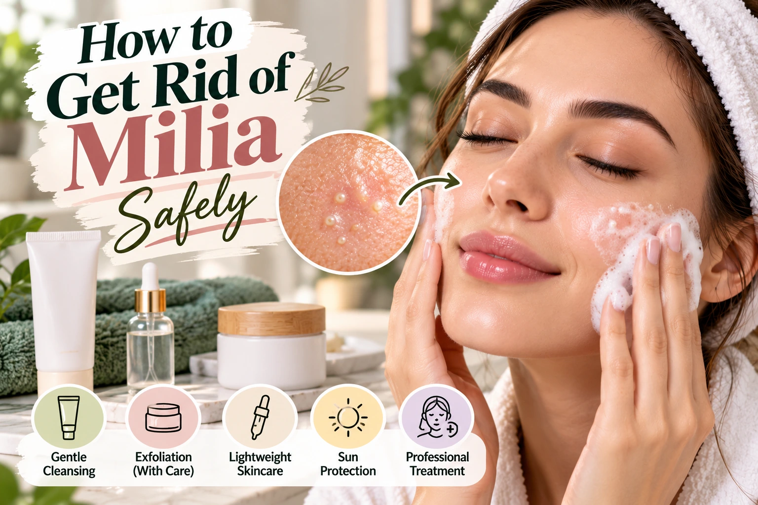 Gentle skincare and professional treatment options for milia